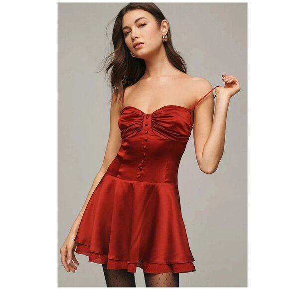 Reformation Dresses & Skirts - Reformation Ursula Red Silk Dress